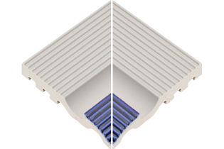 Çizgili Kobalt Mavisi İç Köşe Tutamağı 122x122x20 mm