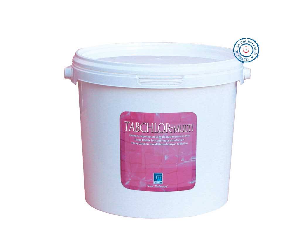 ''Tabchlor-Multi'' Stabilize Triklor Tableti,  200 gr. Yosun Önleyici ve Çöktürücü 50 kg
