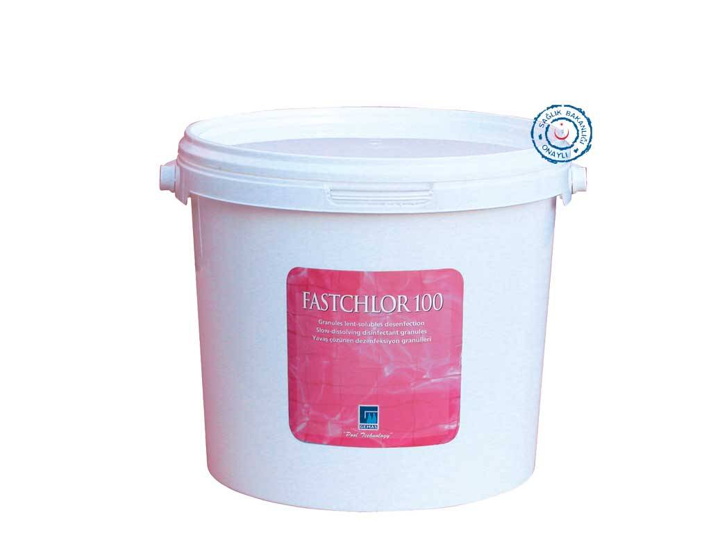 ''Fastchlor 100'' Stabilize Diklor Granülü, % 90 Klor İçeriği 5 Kg