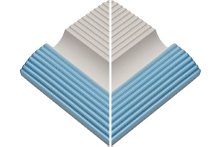 Çizgili Havuz Mavisi Dış Köşe Tutamağı 122x122x20 mm