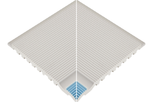 Çizgili Havuz Mavisi İç Köşe Profilli Tutamak 245x245x20 mm