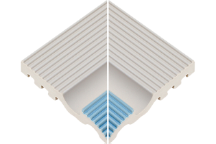 Çizgili Havuz Mavisi İç Köşe Tutamağı 122x122x20 mm