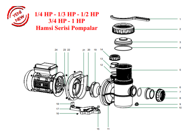 1/3 Hp Hamsi Serisi Kapak Anahtarı No:24
