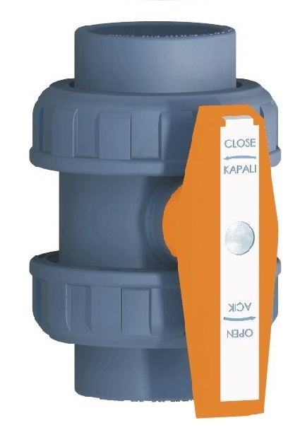 Ede Tipi Bir Tarafı Dişli Küresel Asit Vanaları (U-PVC)