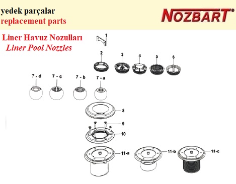 Liner Havuz Nozulları Kafesli Besleme - Emiş Nozulu Aparatı No:5